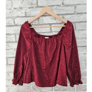 Burgundy Leopard Print Swing Top